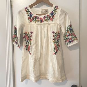 Peek Marin Embroidered Girls Boho Dress Size 6-7